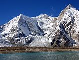 
Pungpa Ri, Shishapangma East Face, and Phola Gangchen from Kong Tso (5175m).
